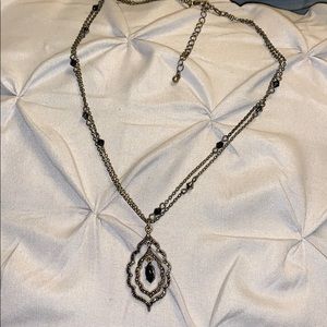 Black Stoned Costume Jewelry Necklace